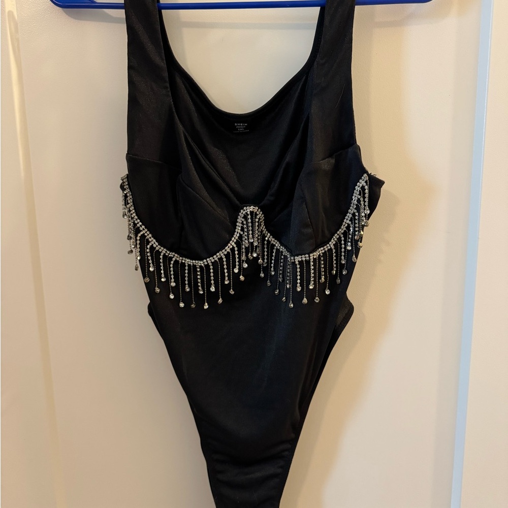 Black Beaded Bodysuit